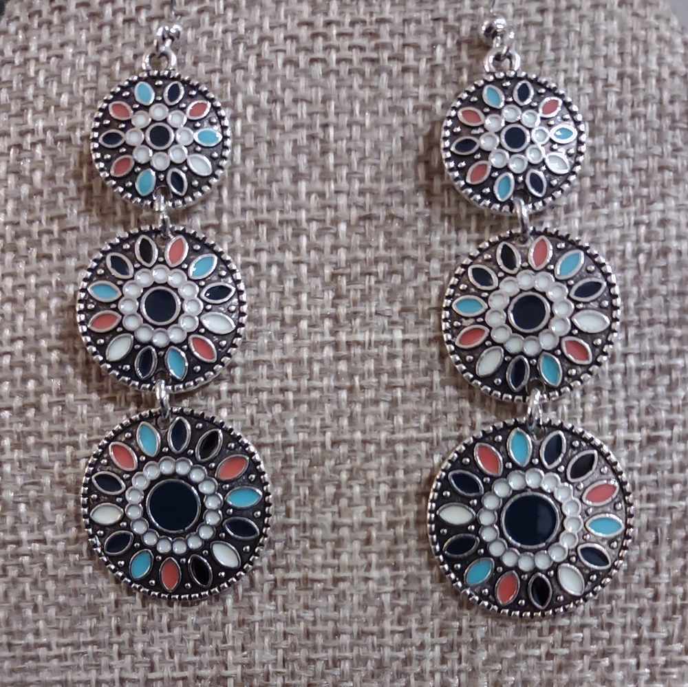 Retro Ethnic Style Earrings Multi-colored